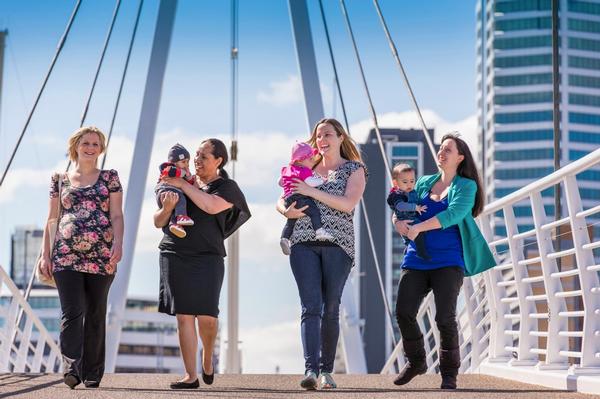 Expectant mum-to-be and three new mothers celebrate the close arrival of The Baby Show happening at the ASB Showgrounds 26 th &#8211; 28 th October 2012.